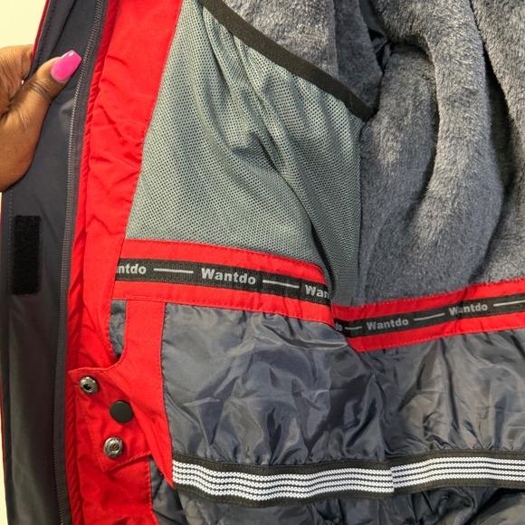 Women's Wantdo Waterproof Ski Snow Rain Jacket Hooded Red Size XL NWT - Picture 8 of 12